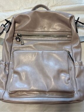 Cluci Graige Leather Backpack - Sleek Women’s Bag many pockets EUC